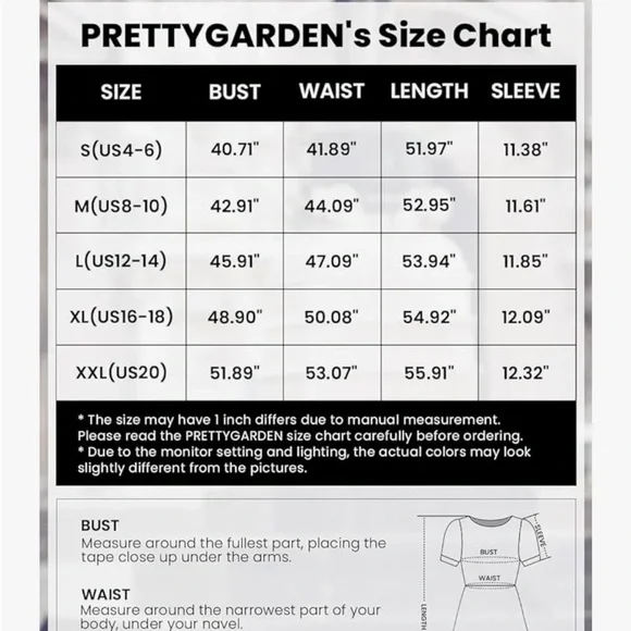 Pretty Garden Button Down Shirt Dress Short Puffy Sleeve Tiered Light Blue - Picture 7 of 8